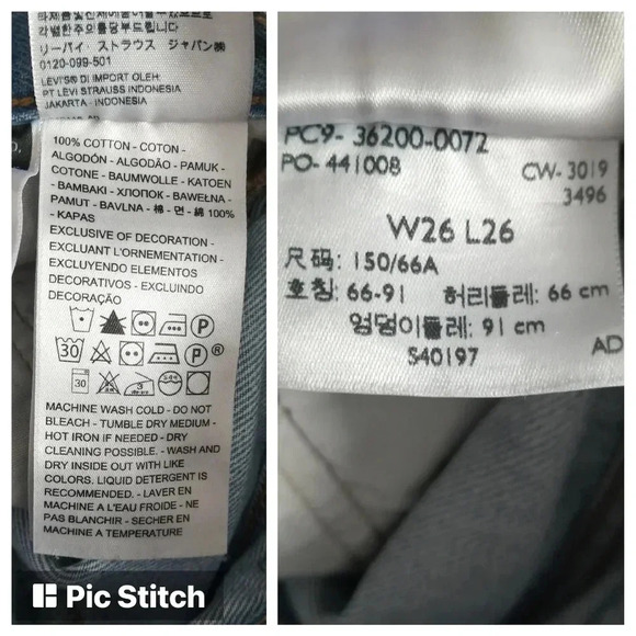 Levi's 501 Straight Leg Premium High Rise Crop Jeans in Montgomery Patched 26 - Picture 14 of 16